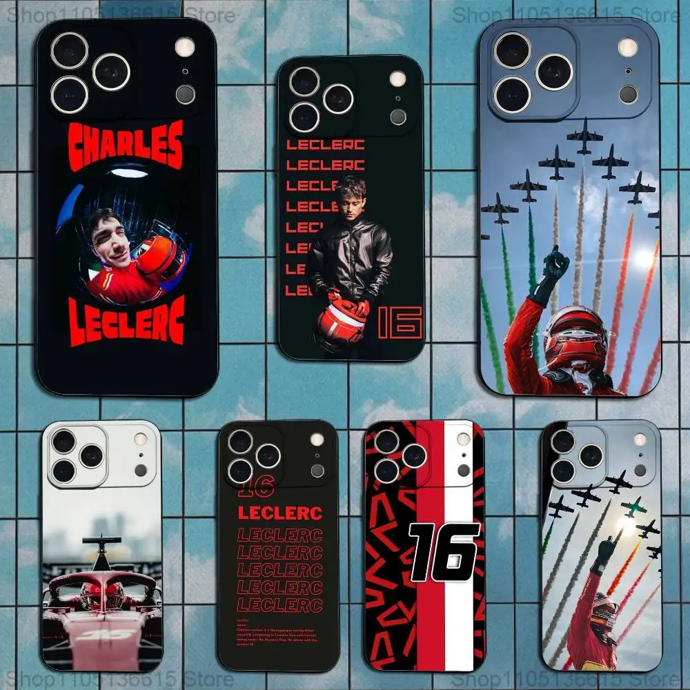 

C-Charles L-Leclerc-16 Phone Case For iPhone 17,16,15,14,13,12,11 Plus,Pro Max,XS,X,XR,SE,Mini,8,7,Soft Silicone Black Cover