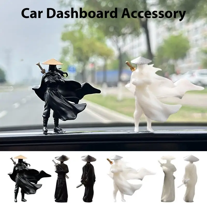 Car Dashboard Decor 1.18in Chinese Knight Center Console Decoration 3PCS Resin Sculptures For Desk Decorations Car Interior