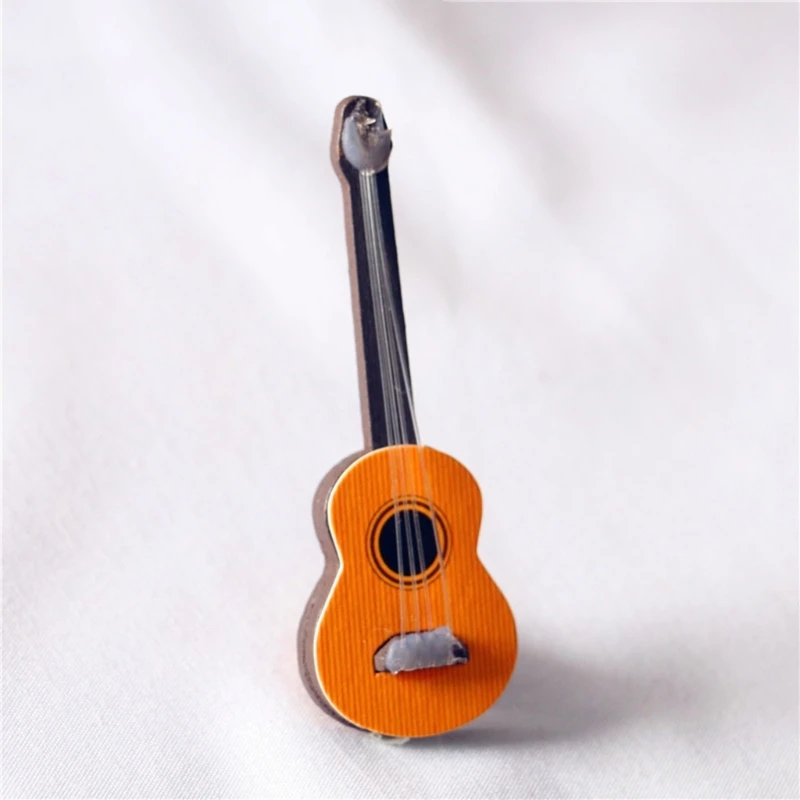 Đàn Guitar Mini Bằng Gỗ Thu Nhỏ Dễ Thương Trang Trí Sân Vườn Handmade Thủ Công Nhạc Cụ