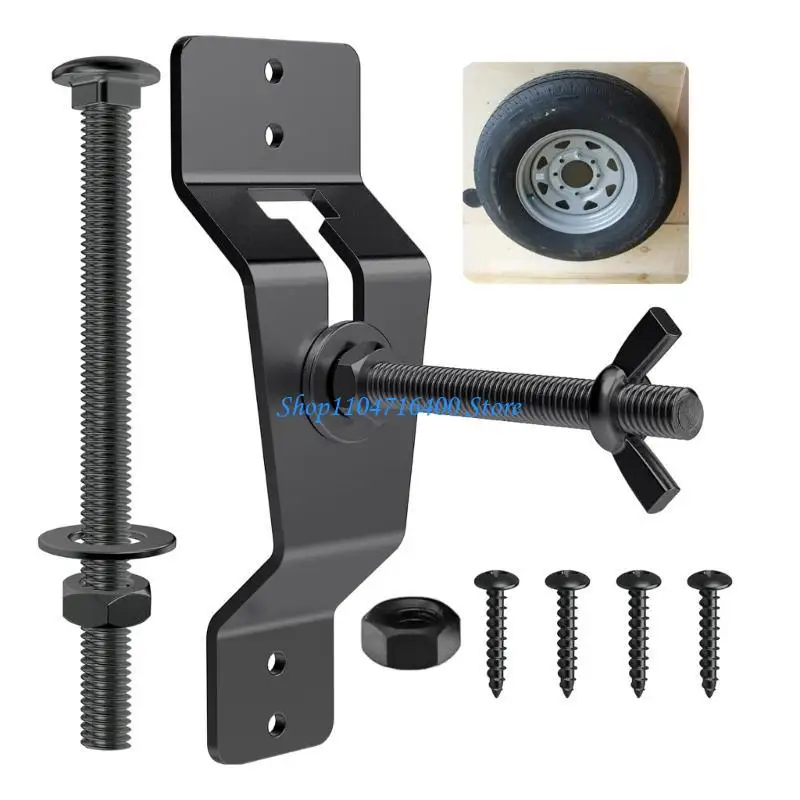 

y1gd Enclosed Trailer Wall Mounted Spare Tire Rack Heavy Duty Accessory for Trucks