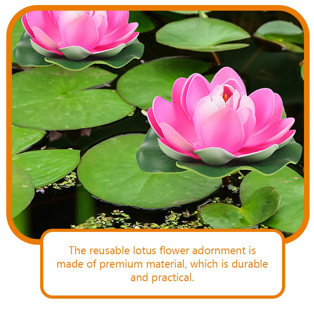 

6Pcs Floating Lotus Flower Decoration Simulation Artificial Lotus Ornament for Pond Aquarium Fish Tank Garden Home