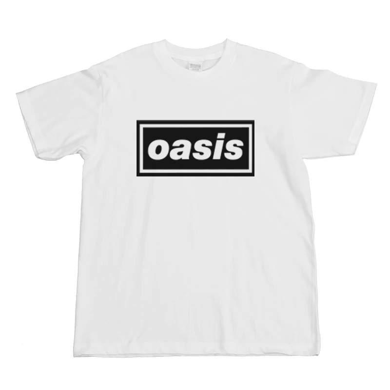 Oasis Dire Straits Punk Blur Rock Beatles Short Sleeve T-shirt Base High Street Men and Women Loose Casual Pure Cotton T-shirt