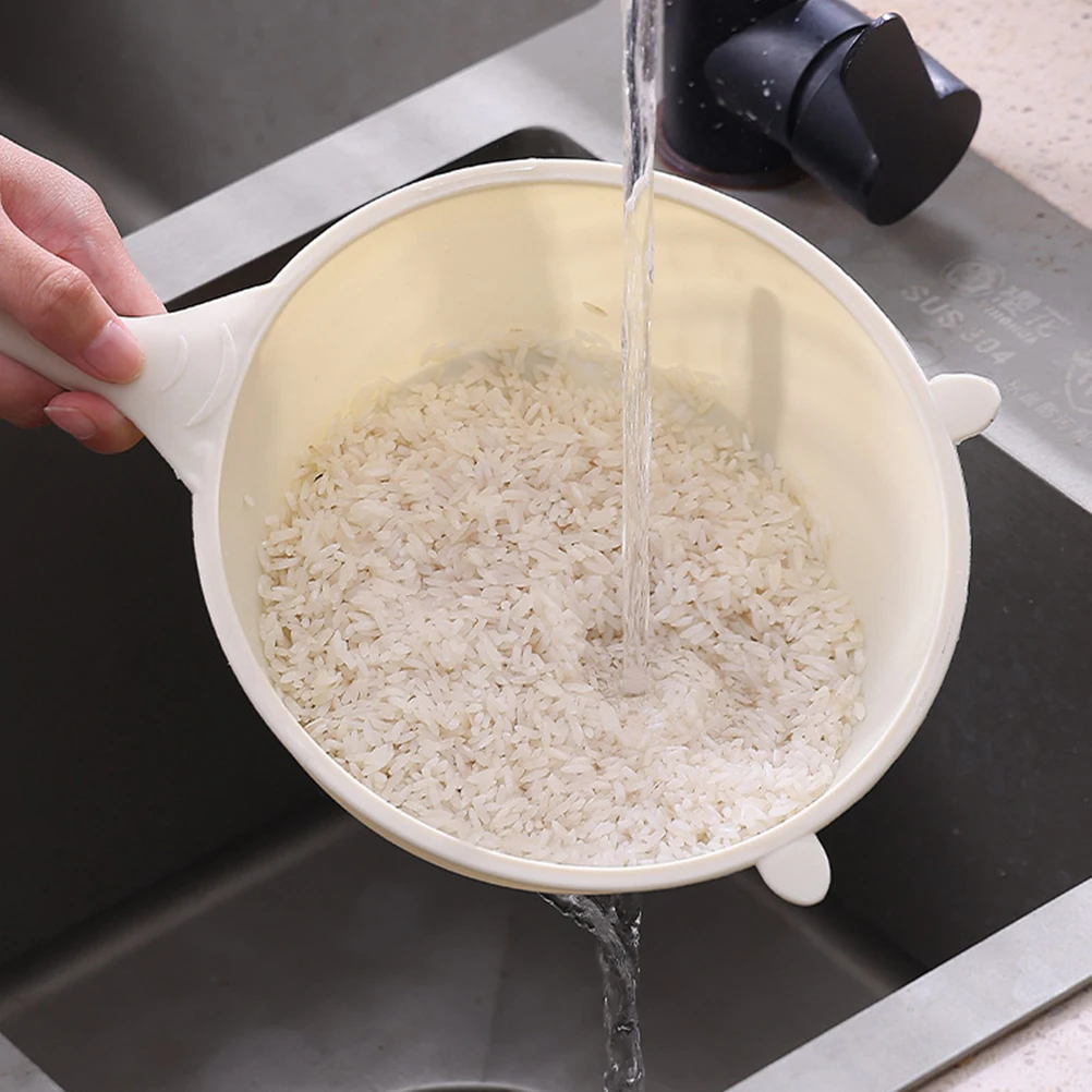 

Reusable Plastic Mesh Colander Basket Fine Mesh Strainer Rice Washing Bowl Kitchen Fruit Vegetable Drainer Practical Strainer