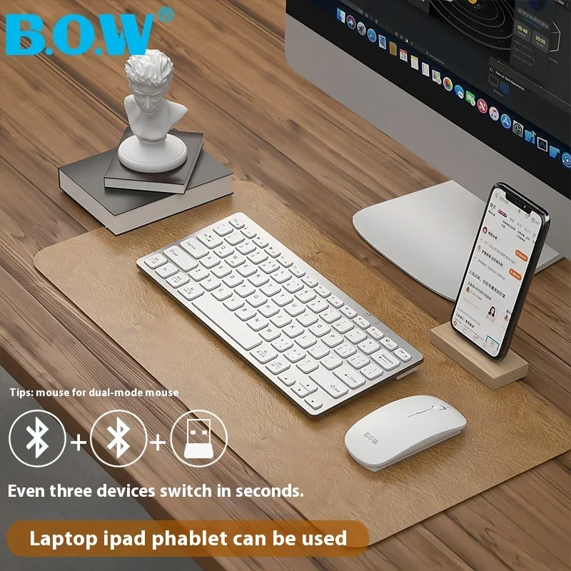 

Bow Wireless Keyboard And Mouse Set Office Ultra-thin Silent Pc Notebook Keyboard And Mouse Small Fresh Keyboard Office Keyboard