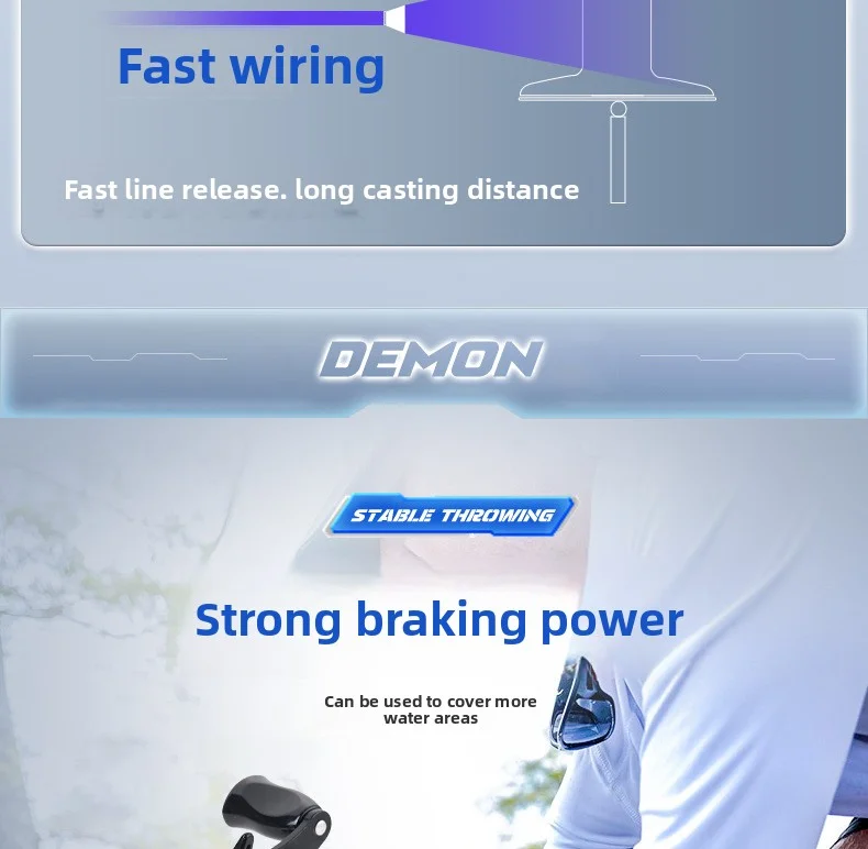 Lizard Fishing Demon DC Baitcasting-Rolle Elektronische Bremse Anti-Backlash Weitwurf Vielseitige Angelrolle Mit Klarem Klickgeräusch – Detail 23
