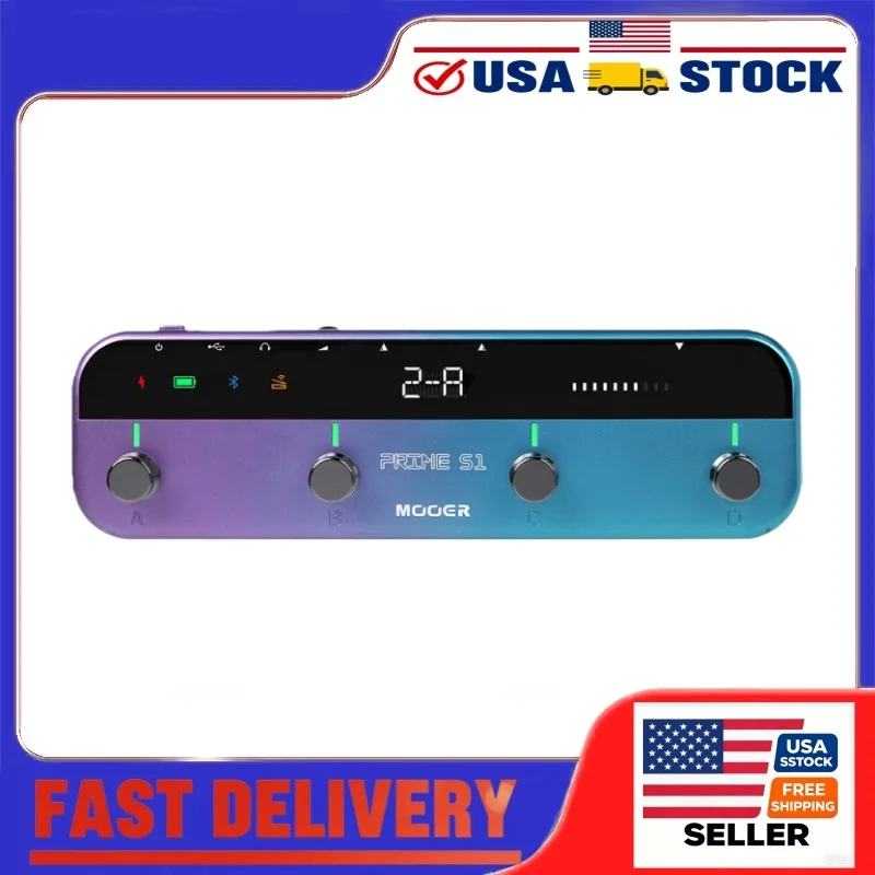 MOOER Prime S1 Gitarren-Multieffektpedal, 126 Effekte, Looper-Trommelmaschine, 4,5-Stunden-Akku, kabellose Steuerung für Musikreisen