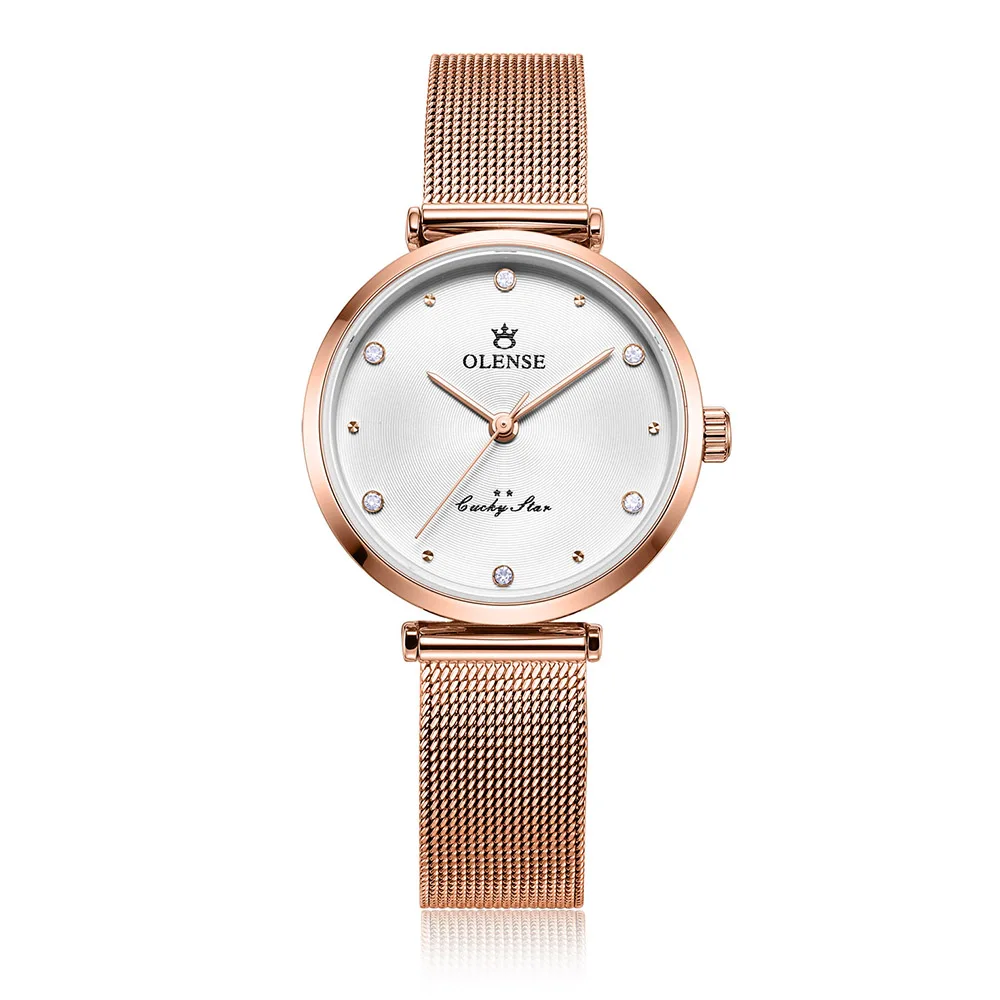 

Watch for Women OLENSE LQ8039 New Ladies Quartz watch Stainless Steel Fashion Watch Mesh Belt Waterproof Sapphire Wristwatch