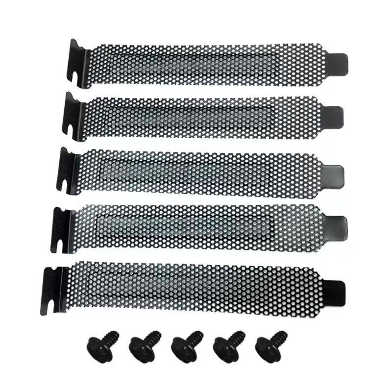 5PCS PCI Slot Abdeckung Filter Blindplatine Lüfter Staub Belüftung PC Computer Fall Grafikkarte mit Schrauben