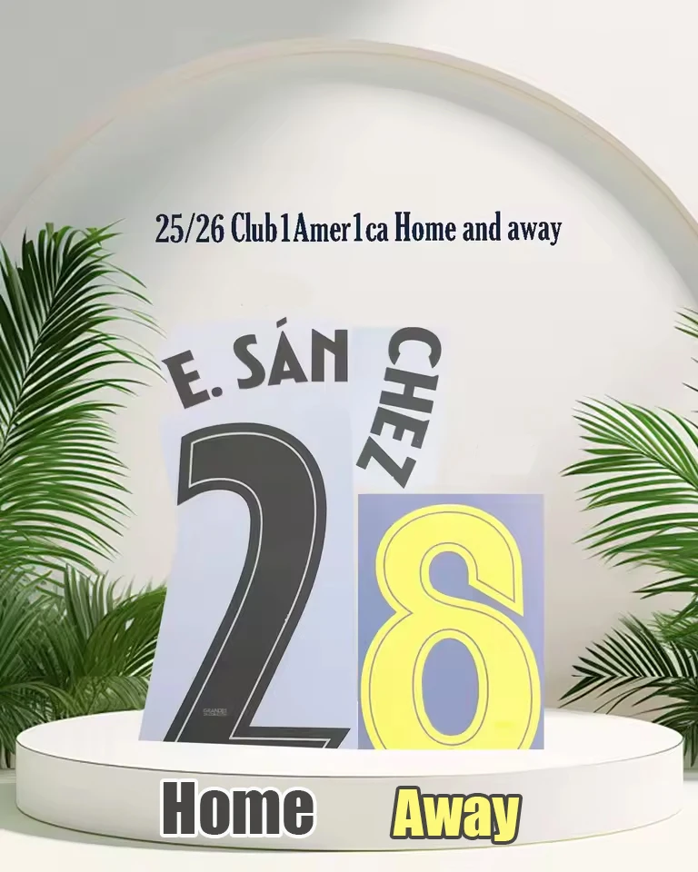 

2025/26 ClubAmer1ca of Mexico name sets 8FIDALGO Home and away 10A.ZENDEJAS iron on Soccer Name and number CA NAMESET 2026