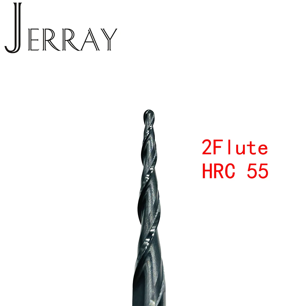 JERRAY R0.25 R0.5 R0.75 R1,R2 HRC55 D3.175 D4 D6 CNC tungsten carbide tialn tapered ball nose end mill,woodworking router bit,sp