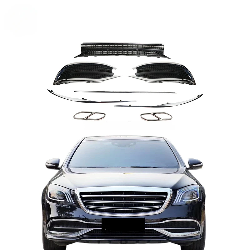 

Genuine body kits For Mercedes S-class W222 upgrade Front car bumper chrome trim Tips maybac trim