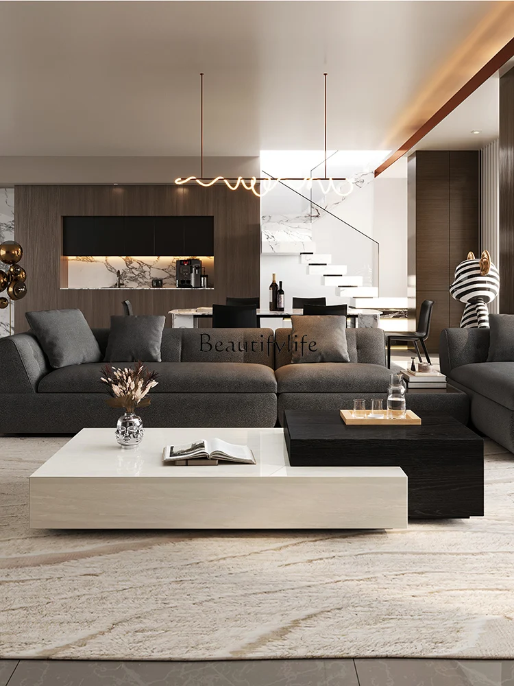 

03.Kali ice jade luxury stone coffee table living room Italian light luxury high-end designer solid wood natural marble coffee