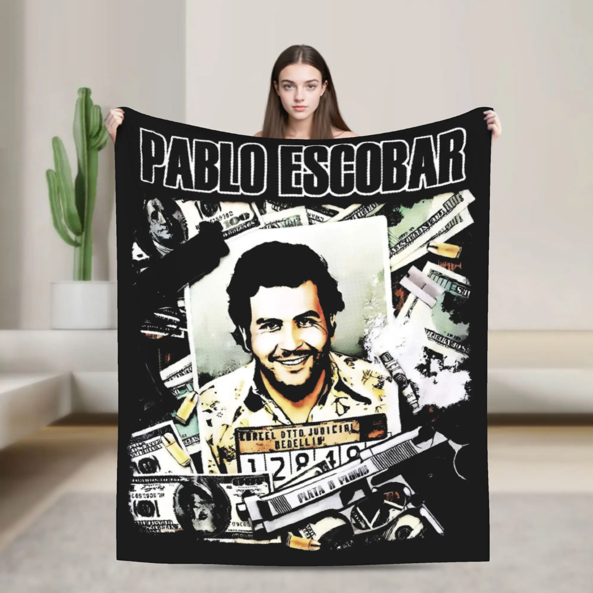 Pablo Escobar Blanket Fleece Print  Portable Ultra-Soft Throw Blanket for Bedding Outdoor Rug Piece
