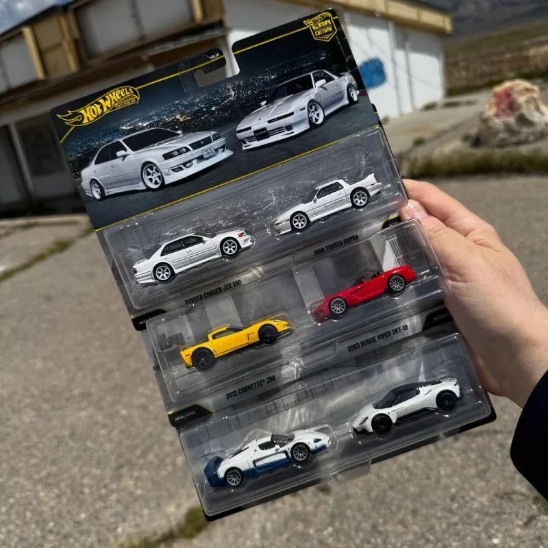Hot Wheels Premium HBL96-W 2-Pack Series,Corvette Dodge Maserati Toyota Chaser/Supra,1:64 Diecast Collection Gift Toys for view 3