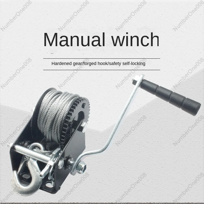 Manual Winch 1200 Pounds Hand Winch Hand Traction Winch with Wire Rope