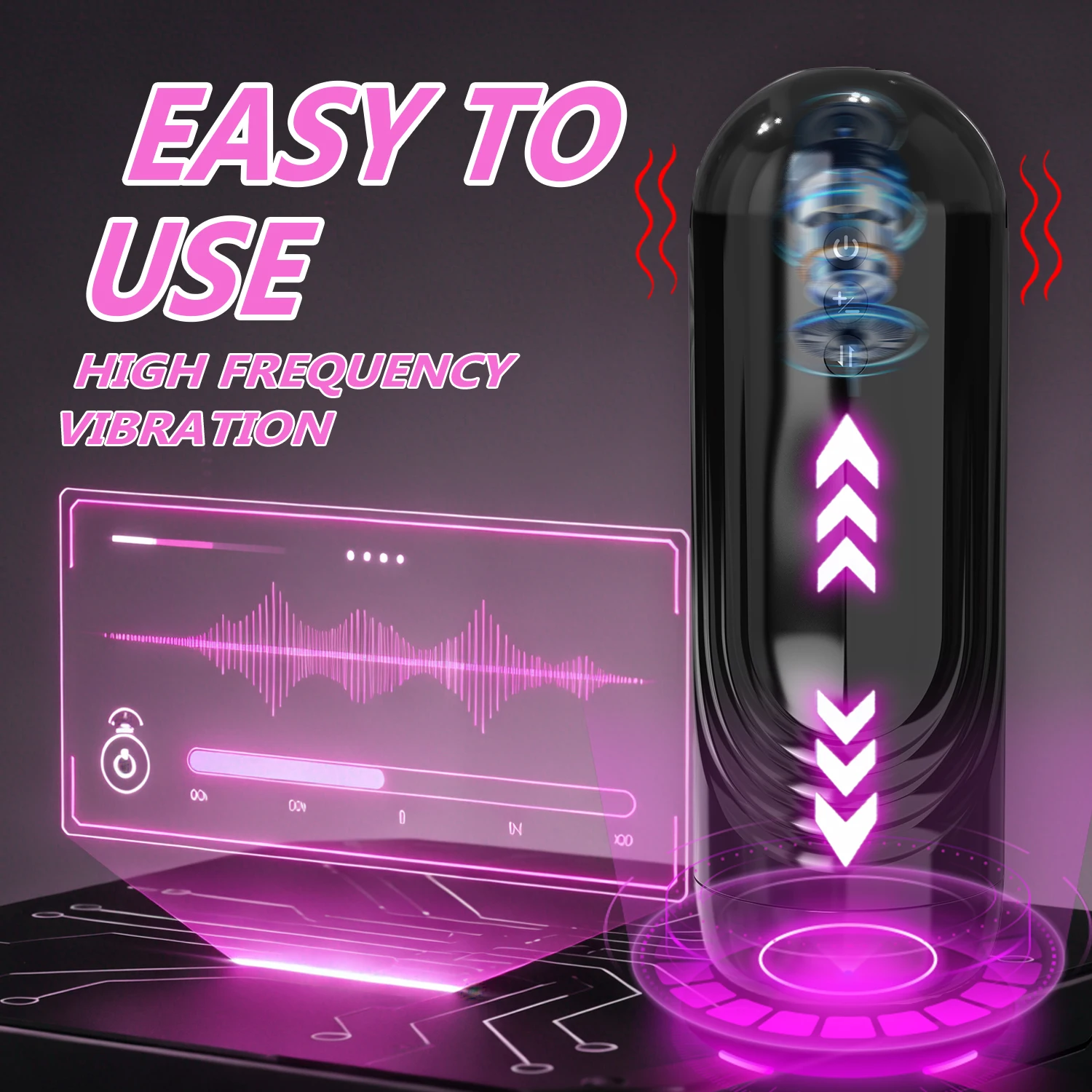Automatic Male Masturbator Cup for Men, 7+1 Thrusting Electric Stroker, Up Down Suction Stimulation, Soft Sleeve Portable Adult Toy with Easy Button Control view 5