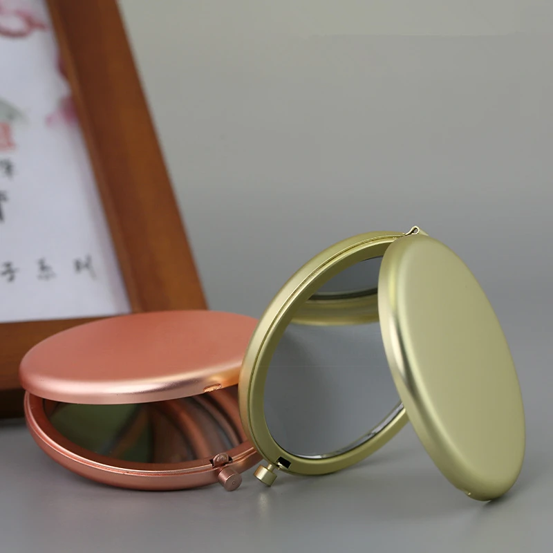 50pcs Double-Sided Small Mirror Portable Folding Round Makeup Mirror Simple Mini Men And Women Handheld Pocket Mirror