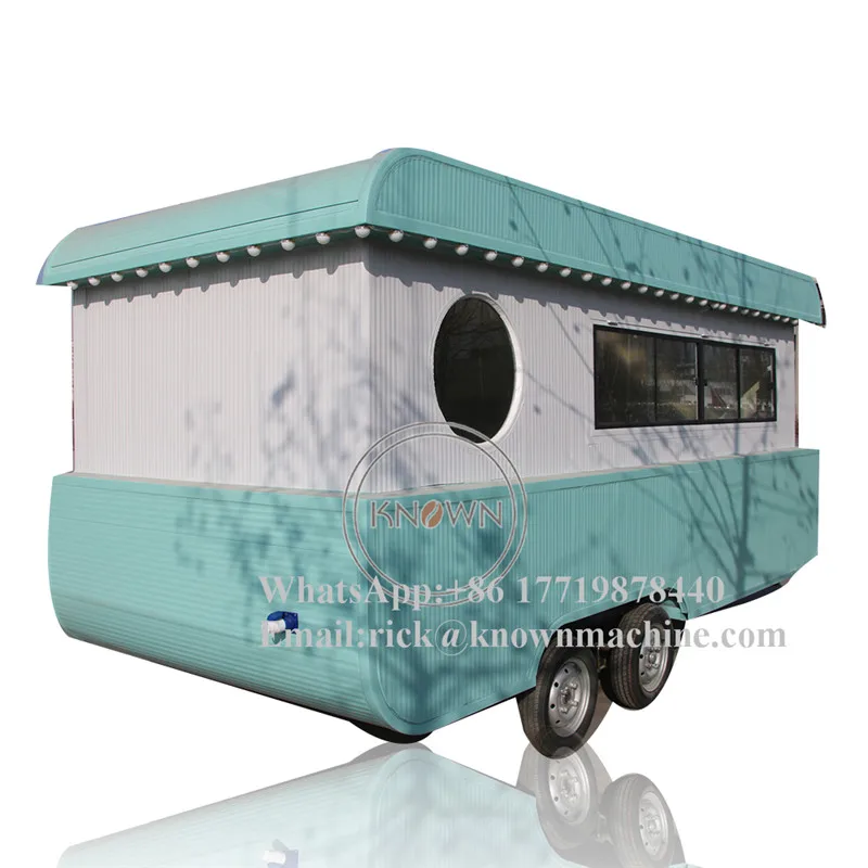 Mobile customized 4m boat/ship shape street shop coffee food cart trailer snack vending kiosk for sale