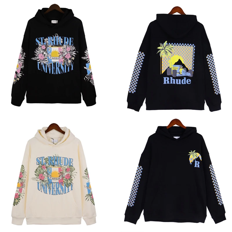 

Trendy Brand Rhude Hoodie Men Women Casual Loose Cotton Hooded Sweatshirt