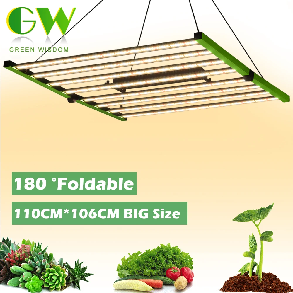 640W LED Grow Light for Indoor Plants Foldable Dimmable Grow Light Bar Samsung Diode Full Spectrum Commercial Grow Farming Light