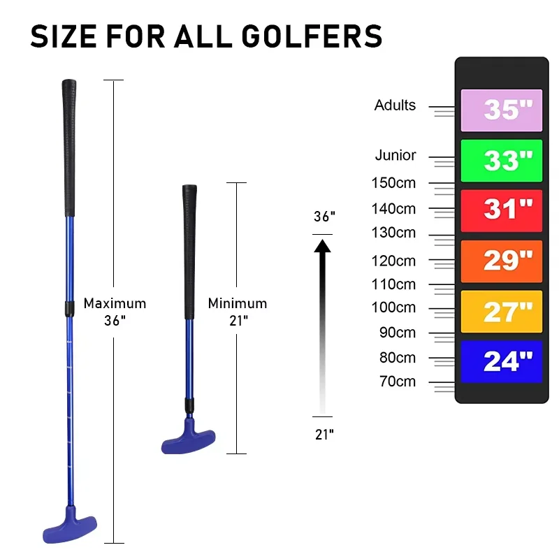 Adjustable Golf Putter for Men and Kids Right &Left Handed Two-Way Mini Golf Clubs Stainless Steel Training