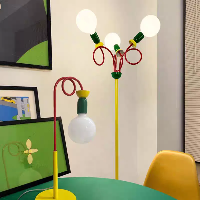 

Memphis Antique Colorful Table Lamp, Simple Childish Kids Chandeliers, Bedroom Living Room Sofa Side Floor Lamp, Interior Decor