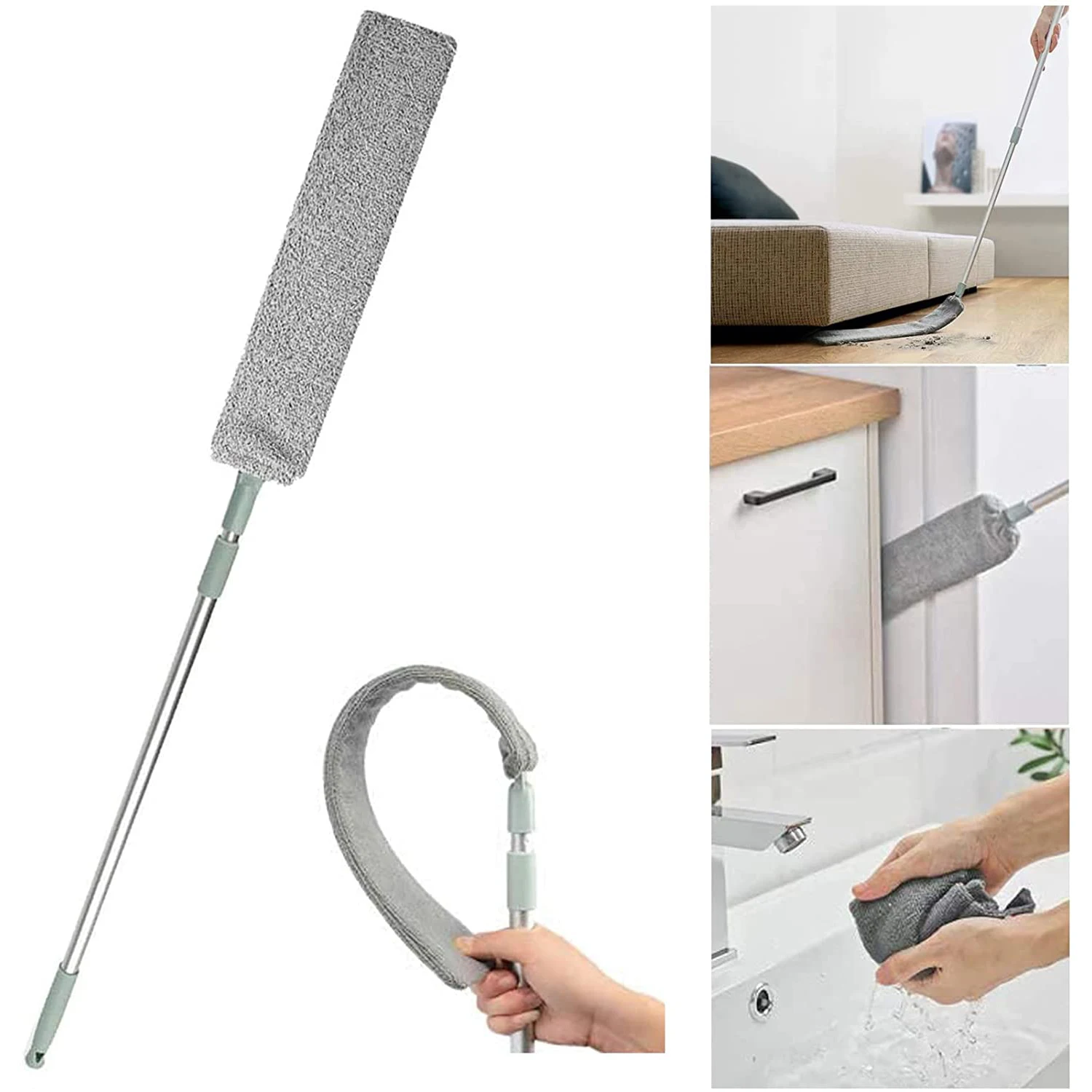 Gap Dust Cleaner Reusable Retractable Dust Cleaner Brush with Long Handle Microfiber Hand Duster Housekeeping Dust Cleaning Tool