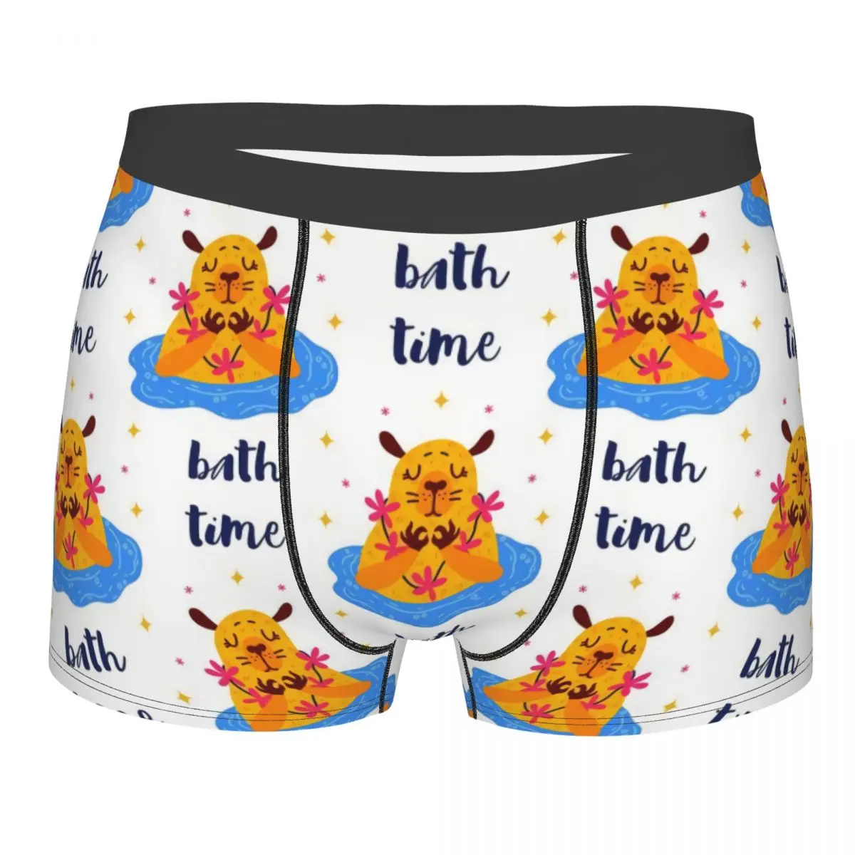 Custom Funny Capybara Swimming In The Lake Pattern Underwear Men Print Boxer Shorts Panties Briefs Soft Underpants