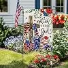 4th of July Garden Flag Patriotic Cross Double Sided 12x18 Inches Small Burlap Holiday Welcome Yard Porch Decoration for Out jjp