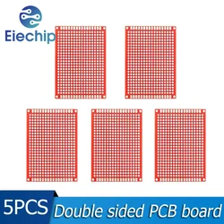 5 sztuk/partia dwustronnie prototyp pokładzie czerwony PCB Breadboard 5x7cm płyta lutownicza drukowane obwodami 5*7cm