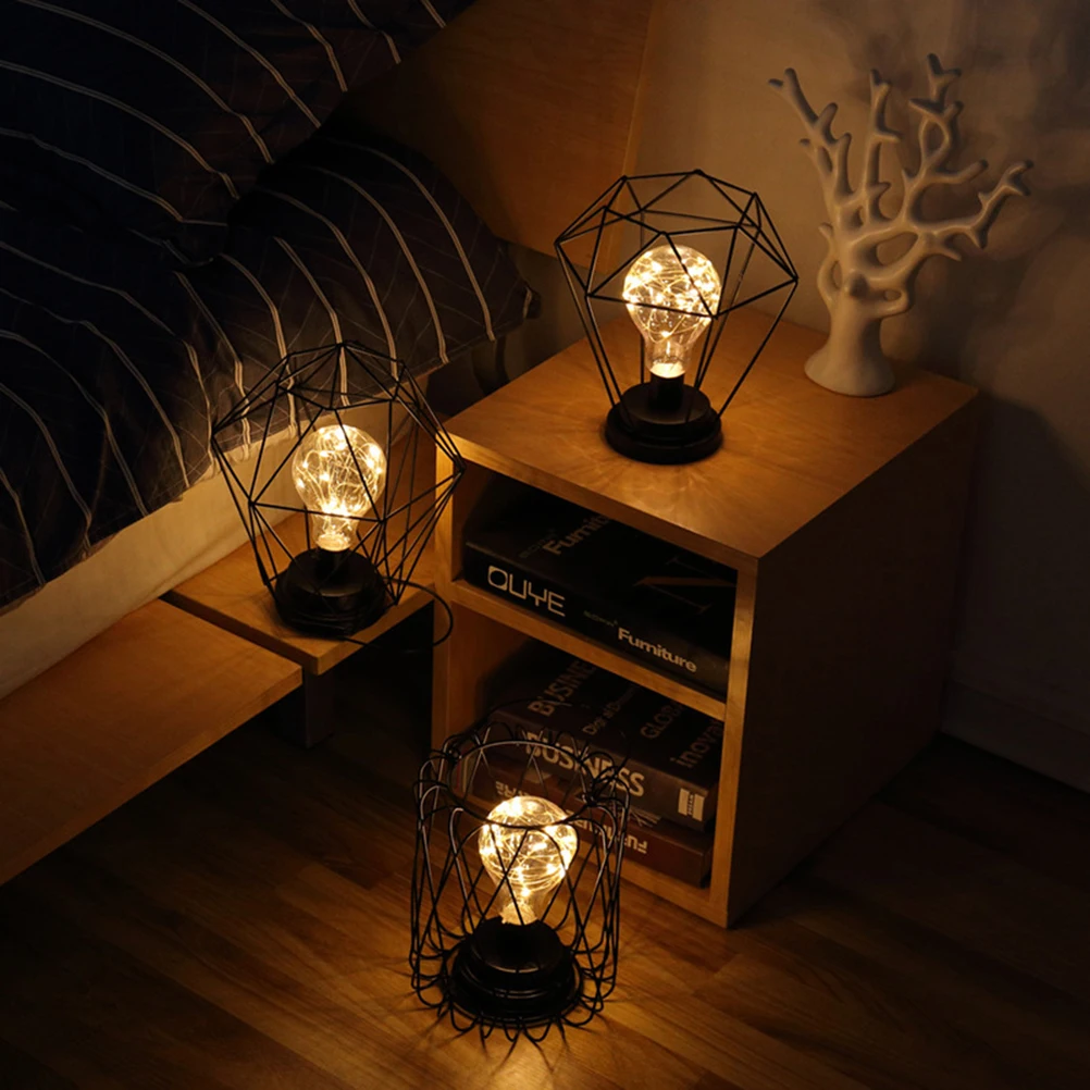 

Table Lights Christmas Decoration Decorations Desktop Lamp Wrought Iron Home Night Hollow Art