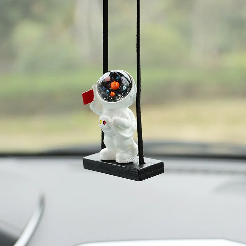 JSNY Swing Astronaut Car Pendant Car Rearview Mirror Hanging Ornaments Swing Astronaut Pendant Automobile Decoration Accessories