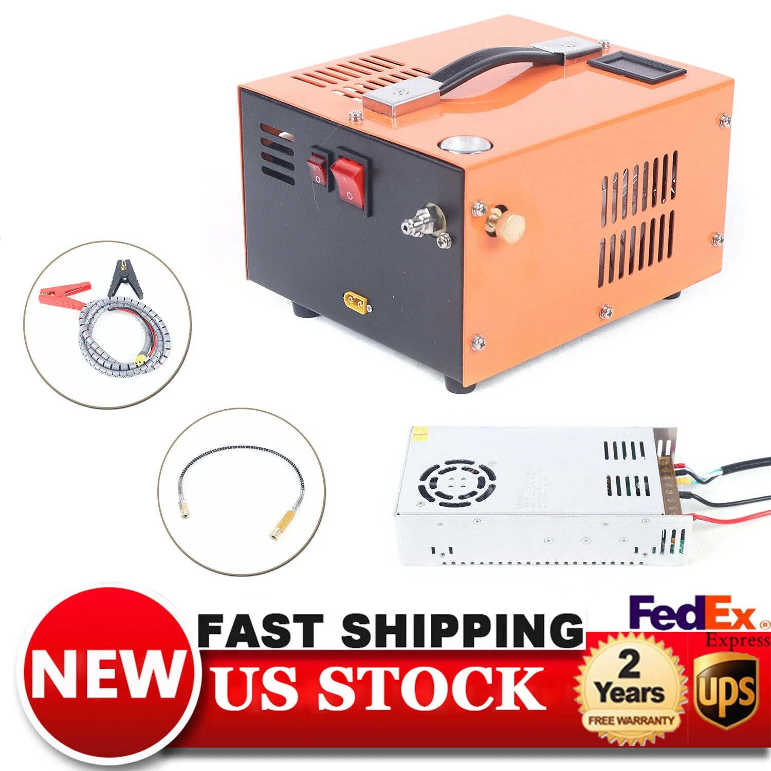 

Portable 12v high pressure air compressor 30mpa built-in transformer 12v air pump 4500psi