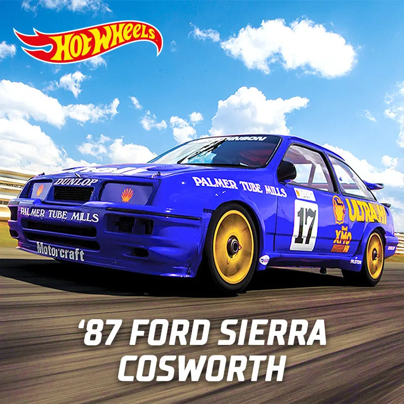 

Модель автомобиля Hot Wheels 1:64 1987 Ford Sierra Cosworth из литого сплава, классический гоночный автомобиль, игрушка-подарок для коллекции и демонстрации, в наличии