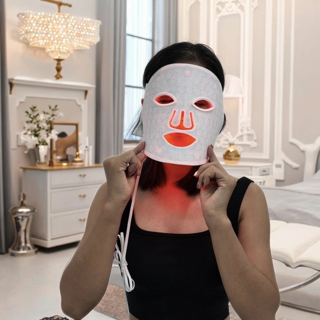 CE Certified Standing LED Mask Red Light Therapy Home Usered Light Therapy Device for Face Wearable Face Pain Relief EU Plug