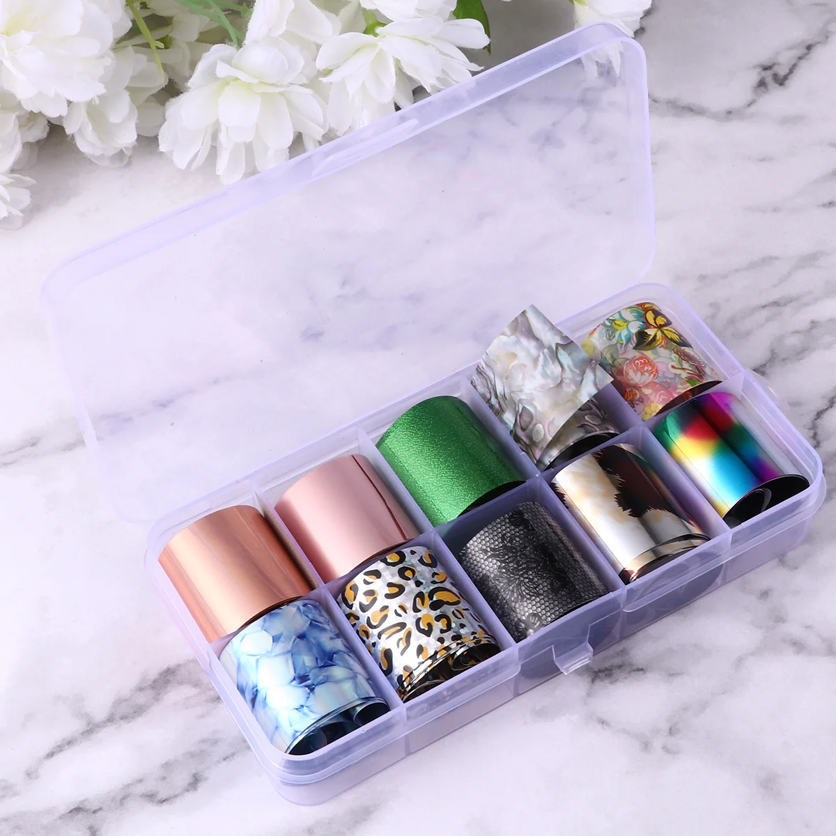 30 롤 네일 포일 전사 스티커 컬러풀 네일 아트 데칼 DIY 매니큐어 용품 손톱 발톱 장식