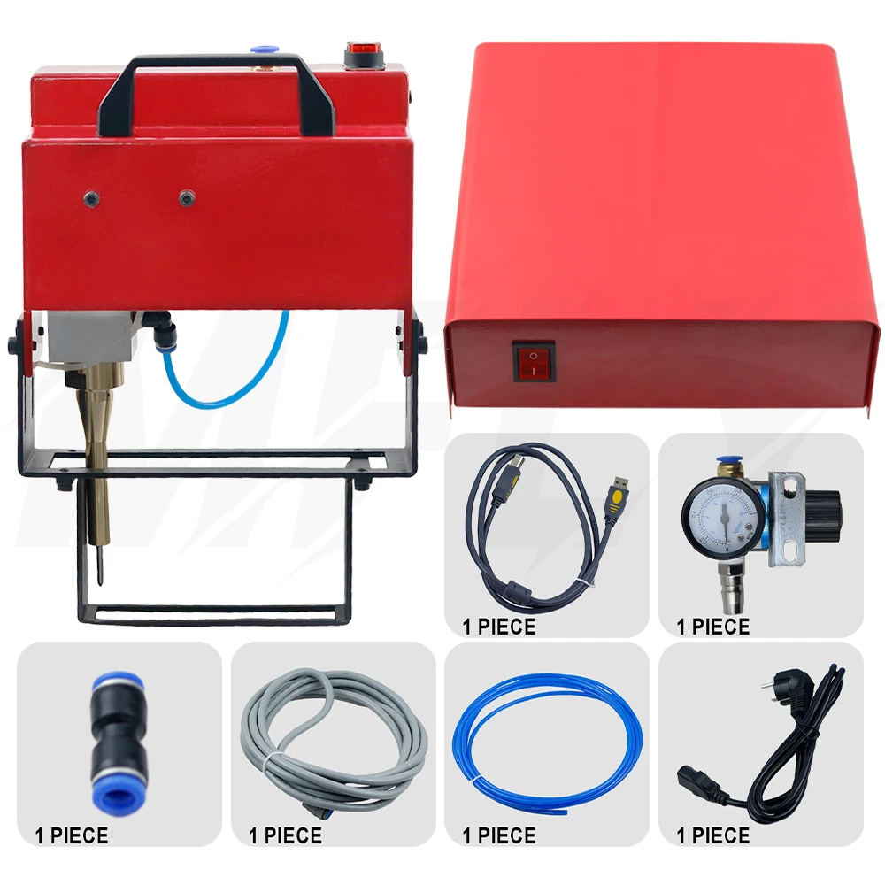 100x20mm Portable Pneumatic Dot Peen Metal Marking Machine Handheld Air Power Mark Engraving Machine for VIN Code Maker 220V110V