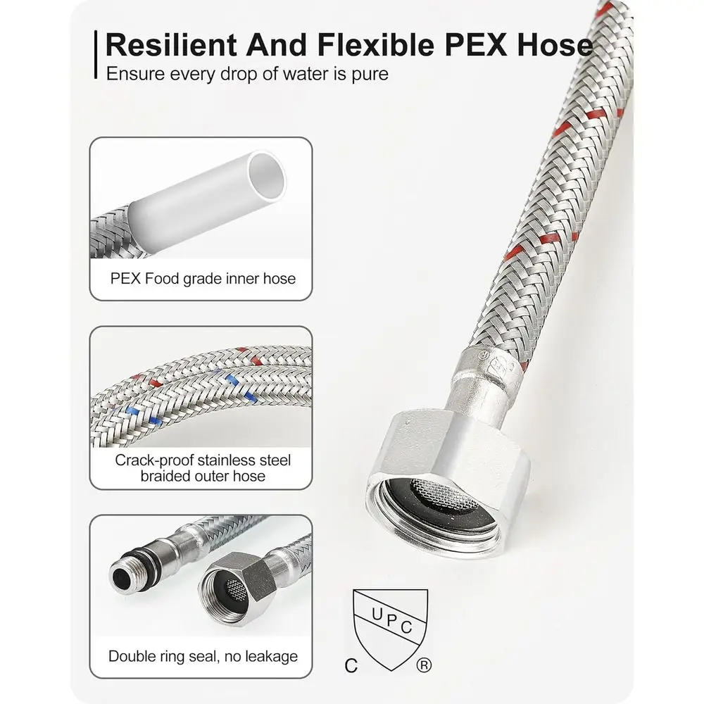صنبور شلال نحاسي أسود غير لامع بثلاث فتحات، تركيبات حوض واسعة النطاق مقاس 4-16 بوصة مع خراطيم وصرف منبثق #4