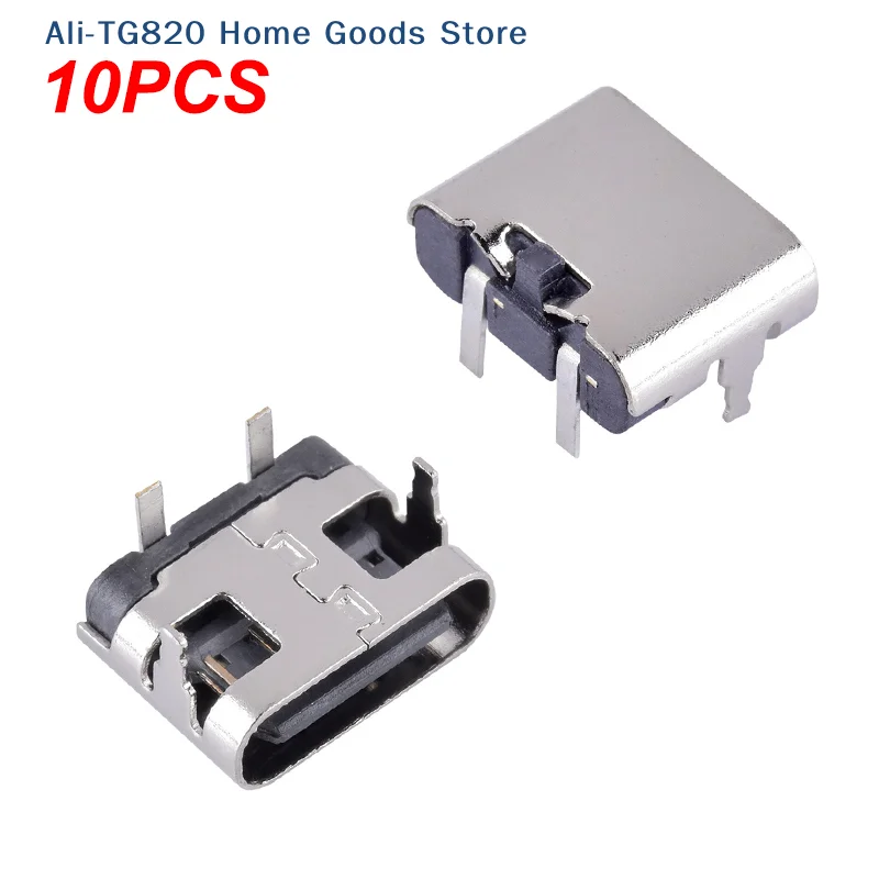 [TG820]10Pcs 2 Pin Micro USB Type C Connector Socket USB 3.1 Type-C Female Power Jack Dock For Mobile Phone Charging Port