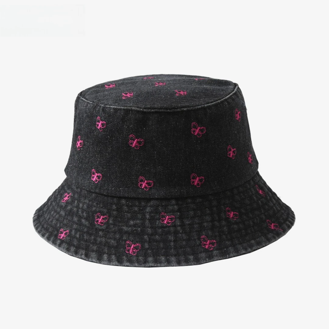 Beliebte kleine Gänseblümchen bestickte Baumwolle Sommer Jeans Eimer Hut Kappe für Frauen Frühling Fischer Hut Outdoor-Reise Sonnenschutz Geschenk – Detail 7
