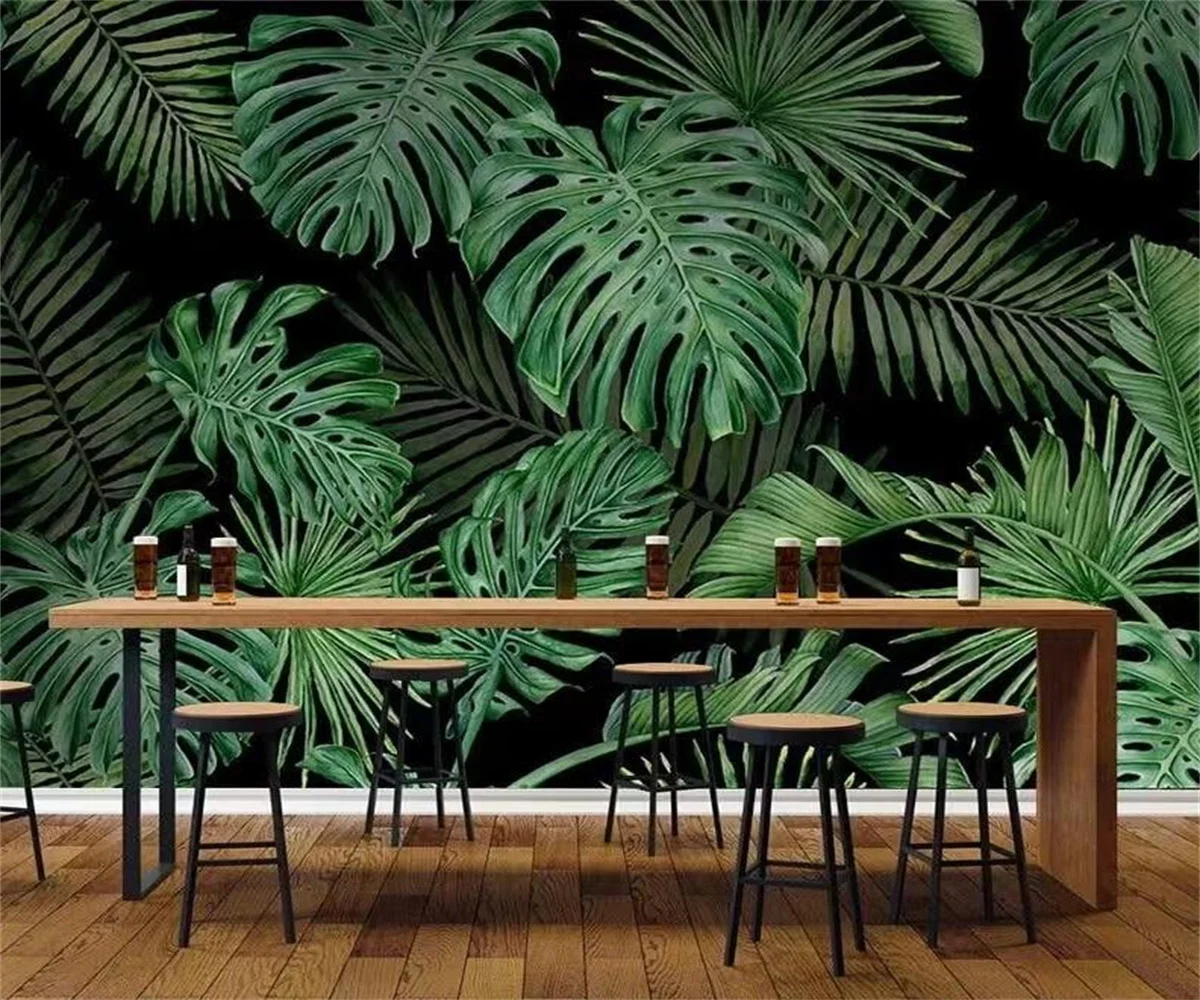 

Custom wallpaper tropical rainforest plant landscape leaf background murals living room bedroom decoration painting 3d wallpaper