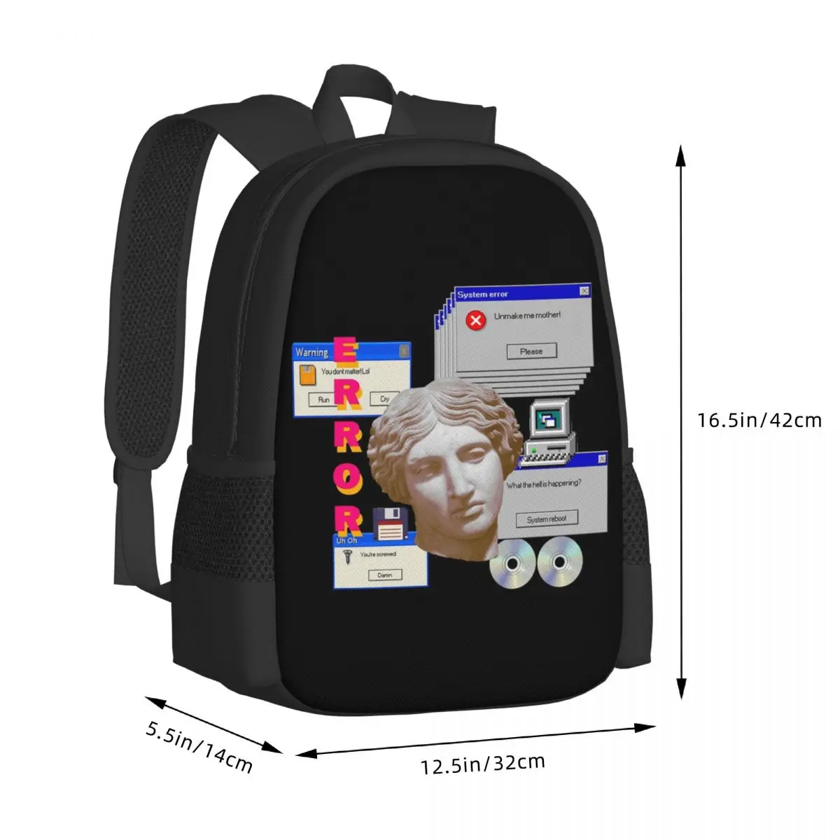 System Error! Student Backpack School Bag Hiking Travel Daypack for Boys Girls Fashion Bookbag Shoulder Bags