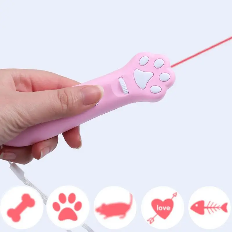 Funny Cat Projection Toy Infrared Pet Teaser Stick Slide Control Battery Powered Multi-functional indoor Cat Interactive Toy