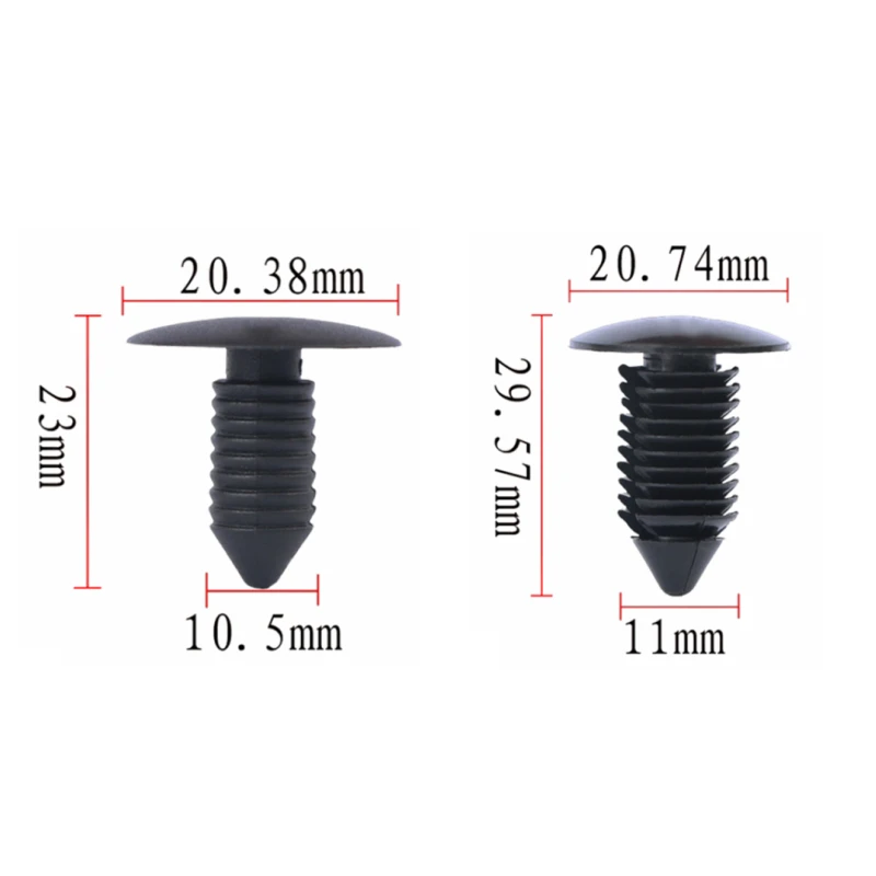 20Pcs For 8mm 9mm 10mm 11mm Car Mudguard Retainer Clips Auto Roof Tailgate Lining Rivet Trim Panel Clip Plastic Screw Fasteners