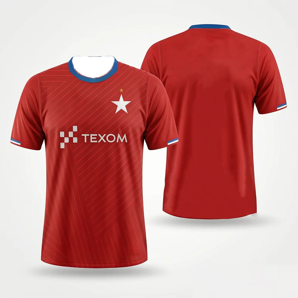 Unisex Wisła Kraków Team Short Sleeved Sport T-Shirt Breathable Quick Drying New Model for Polish League Fans And Children