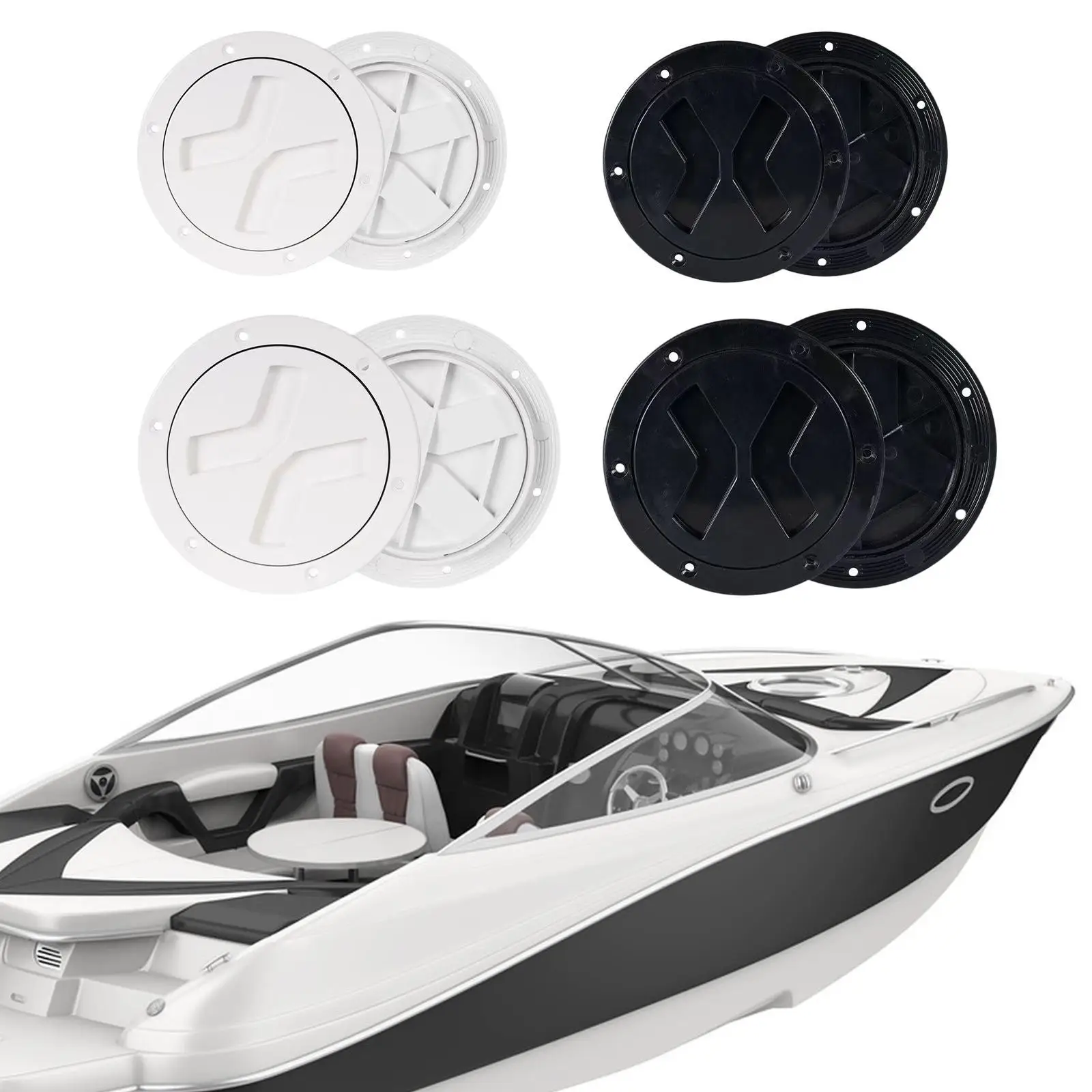 Round Non Slip Boat Inspection Hatch Deck Plate ABS Marine Access Cover Watertight Leakproof Replacement for Kayak Yacht view 5