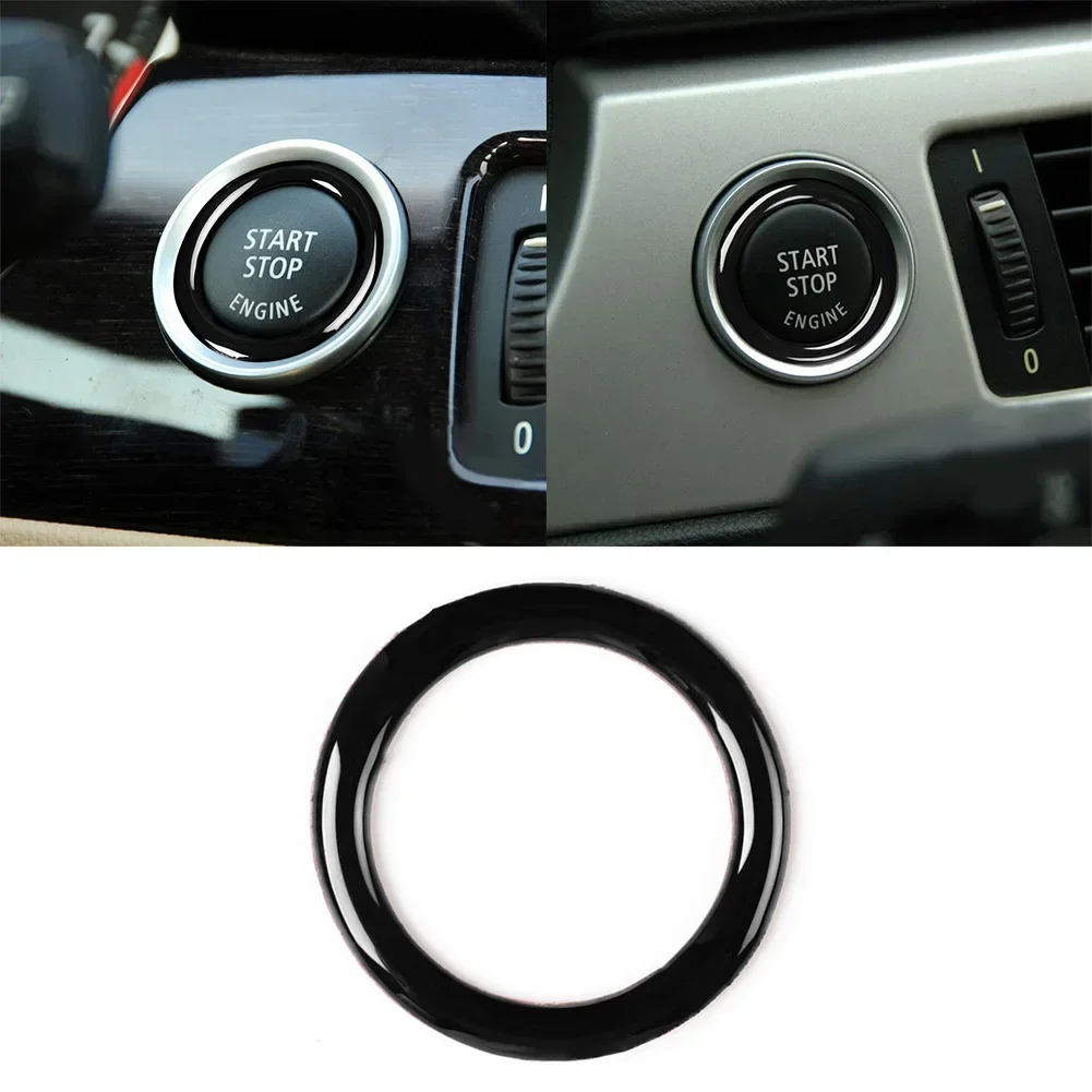 Car Engine Start Stop Button Ignition Key Circle Sticker Trim For BMW 3 Series E90 E92 E93 320i Z4 E89 2009 2010 2011 2012