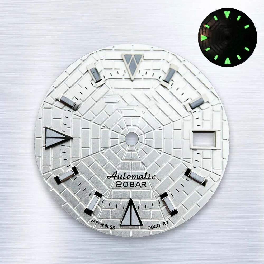 NH35 Dial S Logo Dial 28.5mm Green Luminous Suitable for Japan NH35 NH36 Watch Modification repair Accessories