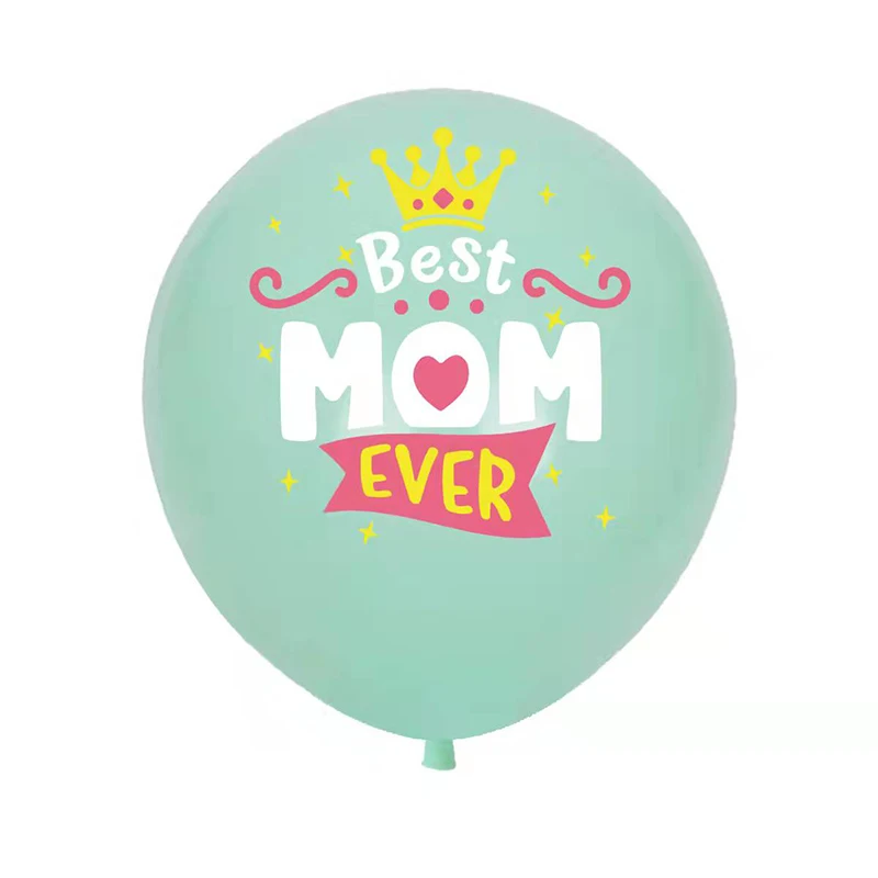 12pcs/lot Happy Mother's Day Latex Balloon Mother Day Decorations I Love You Best Mom Printed Balls Mum Gifts Birthday Party Sup