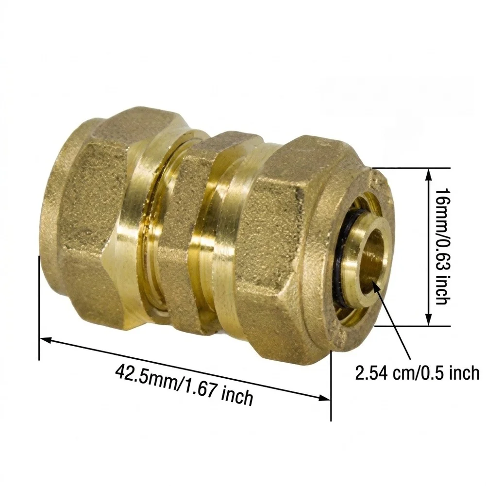 2pcs 1216 Brass Plastic Composite Pipe Elbow 4 Inch Compression Fitting Coupler Connector Adapter For Underfloor Heating System